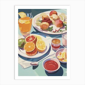 Fruit on the Table. Retro Food Art Print