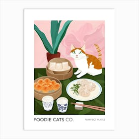 Foodie Cats Co Cat And Dim Sum 2 Art Print