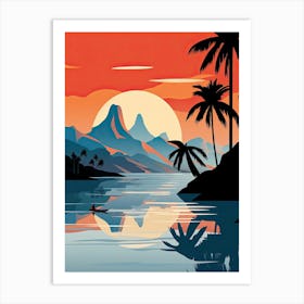 Bora Bora French, Polynesia, Bold Outlines 1 Art Print