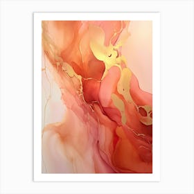 Red, Orange, Gold Flow Asbtract Painting 1 Art Print