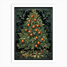 William Morris Style Christmas Tree 19 Art Print