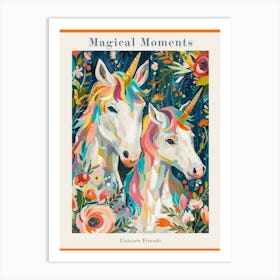 Floral Unicorn Friends Fauvism Inspired Poster Art Print