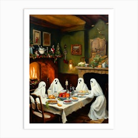 Ghosts At The Dinner Table Art Print