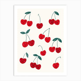 Happy Fruit Cheerful Cherries Art Print