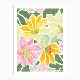 Amaryllis Pastel Floral 2 Flower Art Print