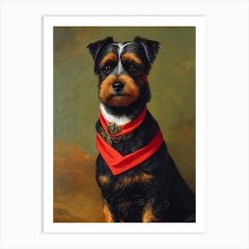 Border Terrier Renaissance Portrait Oil Painting Art Print