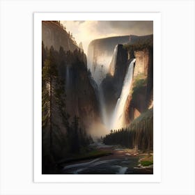 Yosemite Upper Falls, United States Realistic Photograph (2) Art Print