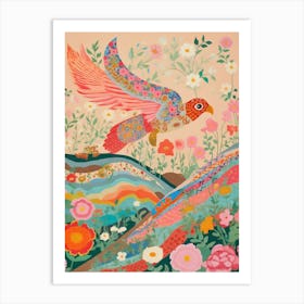 Maximalist Bird Painting Lark 5 Art Print