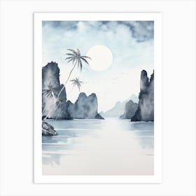 Watercolour Of Maya Bay   Phi Phi Islands Thailand 3 Art Print