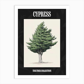 Cypress Tree Pixel Illustration 4 Poster Poster