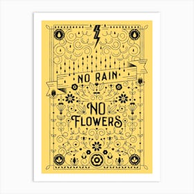 Flowers Rain  Nature Art Print