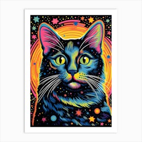 Quantum Clawmotion, Psychedelic Cats series Art Print