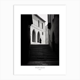 Poster Of Perugia, Italy, Black And White Analogue Photography 4 Art Print