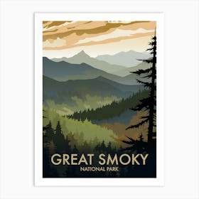 Great Smoky National Park Vintage Travel Poster 11 Art Print