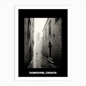 Poster Of Dubrovnik, Croatia, Mediterranean Black And White Photography Analogue 6 Art Print