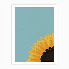 Vintage Minimal Art Sunflower Art Print