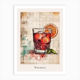 Negroni Illustrative Poster 1 Art Print