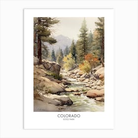 Estes Park, Colorado 1 Watercolor Travel Poster Art Print