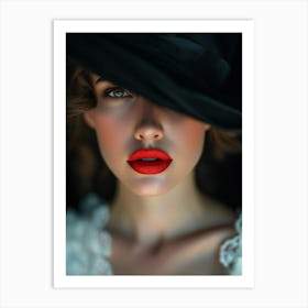 Portrait Of A Woman In A Hat 3 Art Print