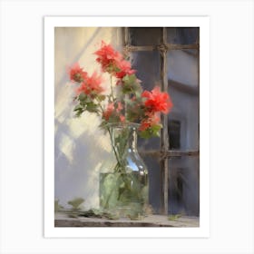 Red Flower Arrangement Painting Art Print