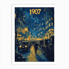 Aihrgdesign A Nostalgic Poster Of A Bustling 1907 City Street 17376e47 E700 48dd Bb18 5e4634707419 1 Art Print