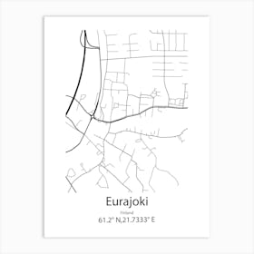 Eurajoki,Finland Minimalist Map Art Print