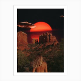 Aliens Over Sedona Art Print