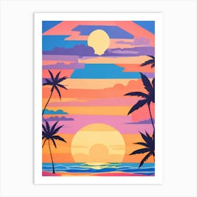 Sunset At The Beach 2 Art Print