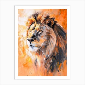African Lion Symbolic Imagery Acrylic Painting 2 Art Print