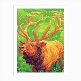 Elk Illustration 6 Art Print