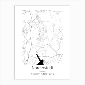 Norderstedt,Germany Minimalist Map Art Print