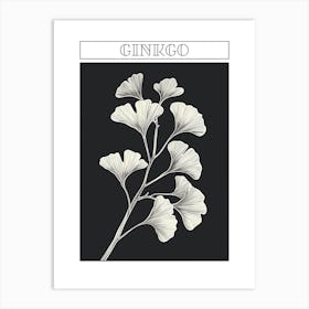 Ginkgo Tree Minimalistic Drawing 4 Poster Art Print