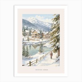 Vintage Winter Poster Whistler Canada 1 Art Print