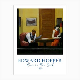 Edward Hopper Room In New York Art Print