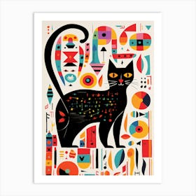 modern cat artwork Art Print