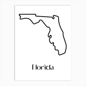 Florida Map 1 Art Print