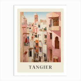 Tangier Morocco 8 Vintage Pink Travel Illustration Poster Art Print