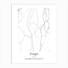 Frogn,Norway Minimalist Map Art Print