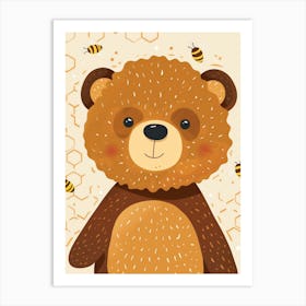 Teddy Bear With Bees 2 Art Print