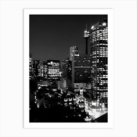 Sydney Skyline At Night Art Print