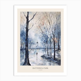 Winter City Park Poster Battersea Park London 2 Art Print