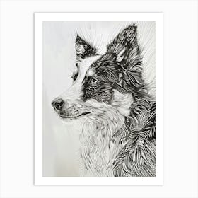 Icelandic Sheepdog Line Art 3 Art Print