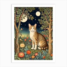 William Morris Cat In The Moonlight 7 Art Print