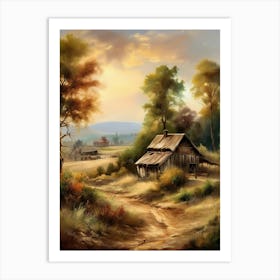 Barn At Sunset 1 Art Print