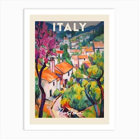 Cortona Italy 4 Fauvist Painting  Travel Poster Art Print