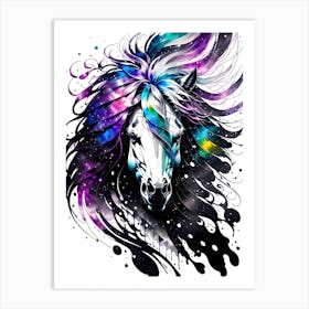 Horse In Space Art Print