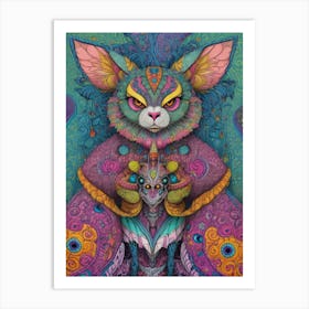 Psychedelic Cat Art Print