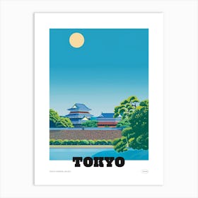 Tokyo Imperial Palace 5 Colourful Illustration Poster Art Print