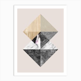 Collage geometric textures 14 Art Print