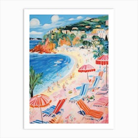 Porto Cervo, Sardinia   Italy Beach Club Lido Watercolour 4 Art Print